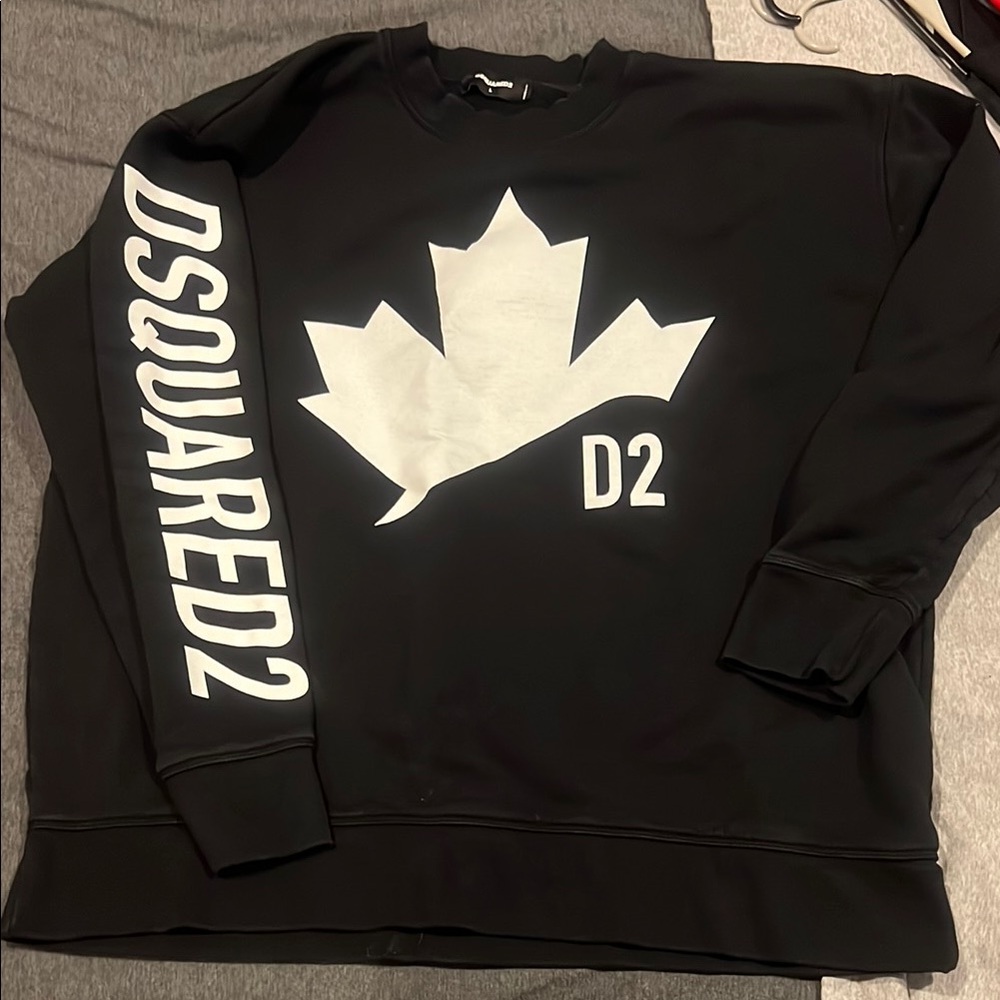 DSQUARED2 Black and White Crewneck Sweater